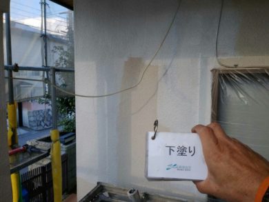 奈良香芝市I様　外壁塗装 外壁塗装下塗り