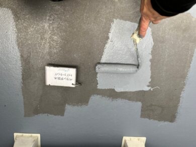 奈良県奈良市M様邸　外壁塗装・屋根塗装・防水工事 ベランダ防水トップコーティング