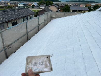 奈良県御所市T様邸　外壁塗装・屋根塗装工事　 屋根下塗り②