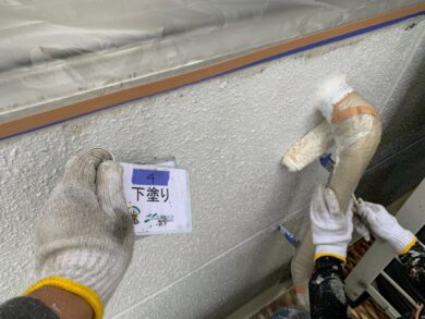 奈良県橿原市T株式会社様（工場）　外壁塗装工事 外壁下塗り