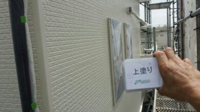 奈良大和高田市Y様　外壁塗装・屋根塗装・防水工事 外壁塗装上塗り