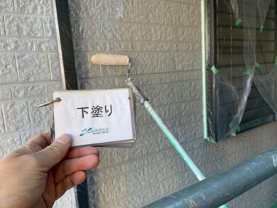 奈良大和高田市O様　外壁塗装工事 外壁下塗り