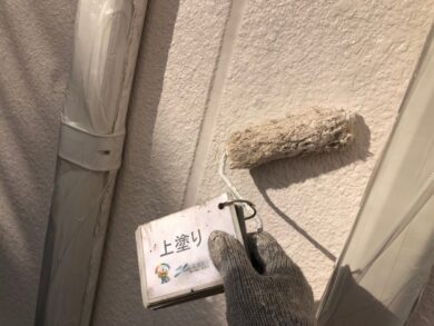 奈良葛城市M様　外壁塗装工事 外壁塗装上塗り