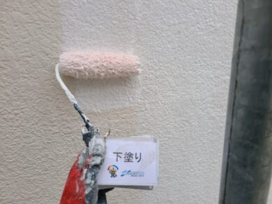 奈良北葛城郡上牧町K様邸　外壁塗装工事 外壁下塗り