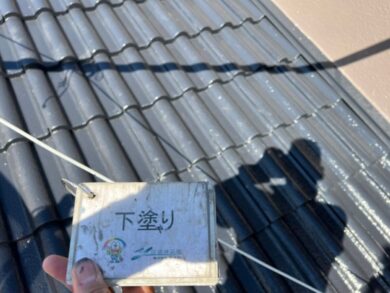 奈良県大和高田市S様邸　外壁塗装・屋根塗装工事 屋根下塗り