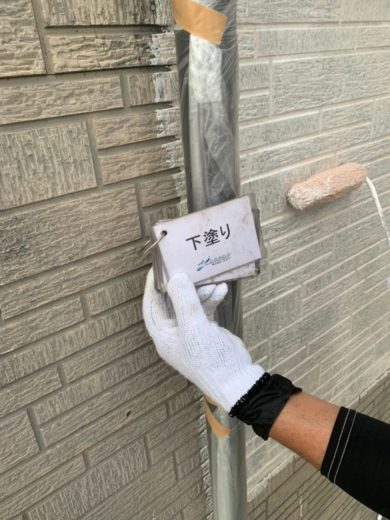 奈良県宇陀市H様邸　外壁塗装・屋根塗装・防水工事 外壁塗装下塗り