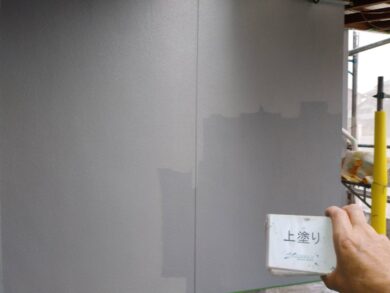 奈良香芝市F様　外壁塗装工事 外壁塗装上塗り