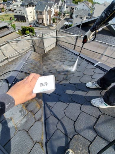 奈良県北葛城郡広陵町K様邸　外壁塗装・屋根塗装・防水工事　 高圧洗浄