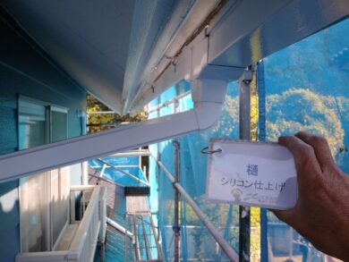 奈良県生駒市K様邸　外壁塗装・屋根塗装工事 樋シリコン仕上げ