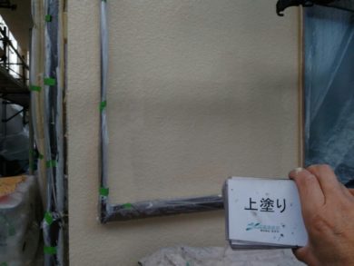 奈良県北葛城郡王寺町Ｋ様邸　外壁塗装・屋根塗装・防水工事 上塗り