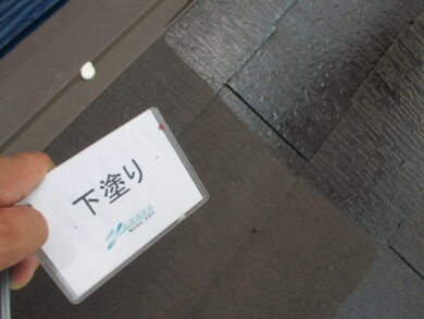 奈良葛城市N様　外壁塗装・屋根塗装・防水工事 屋根塗装下塗り1回目