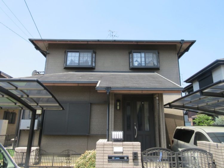 奈良県北葛城郡上牧町H様邸　外壁塗装・屋根塗装・防水工事　 施工前の写真