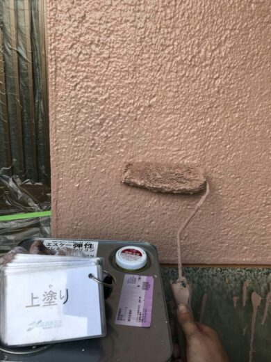 奈良北葛城郡上牧町F様邸　外壁塗装工事 外壁塗装上塗り
