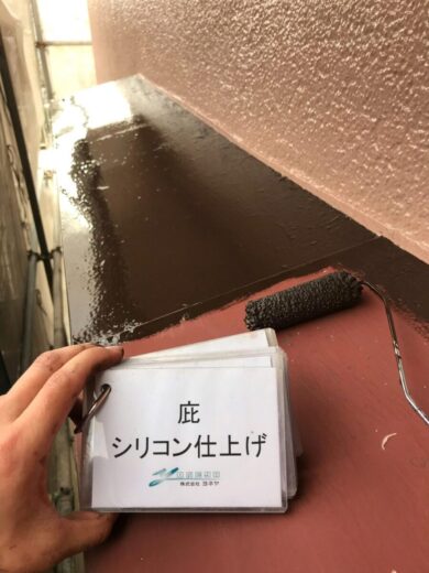 奈良北葛城郡上牧町F様邸　外壁塗装工事 庇シリコン仕上げ