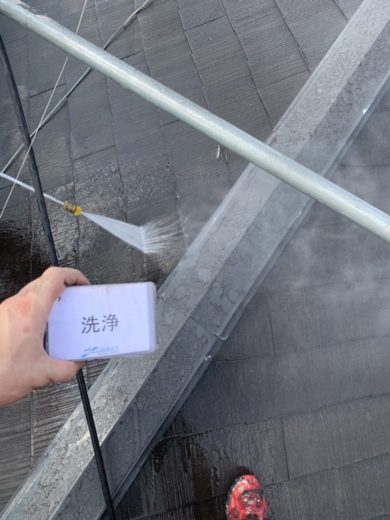 奈良県北葛城郡河合町Ｓ様邸　外壁塗装・屋根塗装・防水工事 屋根部、洗浄