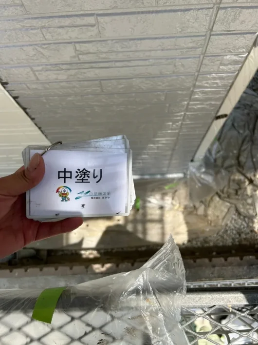 奈良県大和郡山市北郡山町T様邸　外壁塗装・防水工事 外壁　中塗り