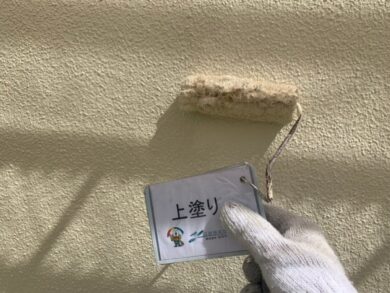 奈良葛城市I様　外壁塗装・屋根塗装工事 外壁上塗り