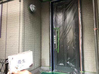 奈良北葛城郡上牧町M様　外壁塗装工事 養生
