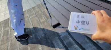奈良県橿原市F様邸（アパート）　外壁塗装・屋根塗装工事 屋根中塗り