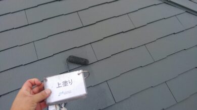 奈良北葛城郡河合町Y様邸　外壁塗装・屋根塗装・防水工事 屋根塗装上塗り
