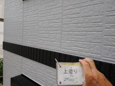 奈良県北葛城郡上牧町M様邸　外壁塗装・屋根塗装工事 外壁上塗り