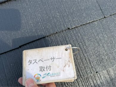 奈良北葛城郡広陵町M様邸　外壁塗装・屋根塗装工事 タスペーサー取り付け