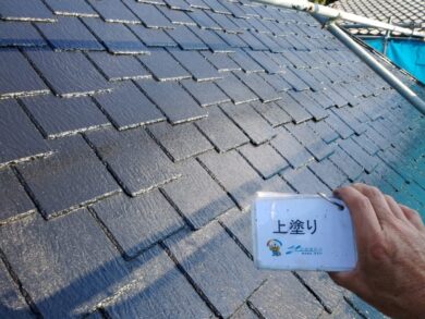 奈良県生駒市K様邸　外壁塗装・屋根塗装工事 屋根上塗り