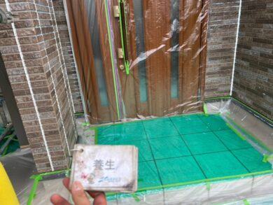 奈良県香芝市M様邸　外壁塗装・屋根塗装・防水工事 養生