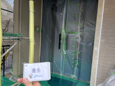 奈良北葛城郡広陵町M様邸　外壁塗装・屋根塗装工事 養生
