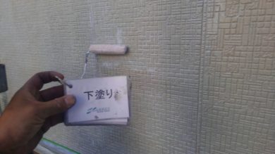 奈良県北葛城郡広陵町S様邸　外壁塗装・屋根塗装工事 外壁塗装　下塗り