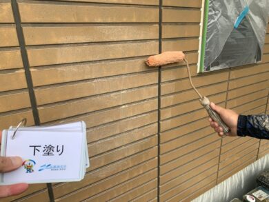 奈良香芝市S様邸　外壁塗装 外壁下塗り