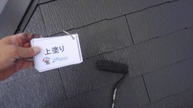 奈良県生駒郡三郷町F様邸　外壁塗装・屋根塗装・防水工事 屋根塗装　上塗り