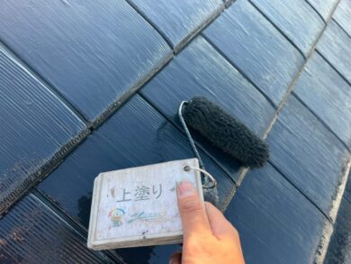 奈良県北葛城郡広陵町M様邸　屋根塗装・防水工事 屋根上塗り