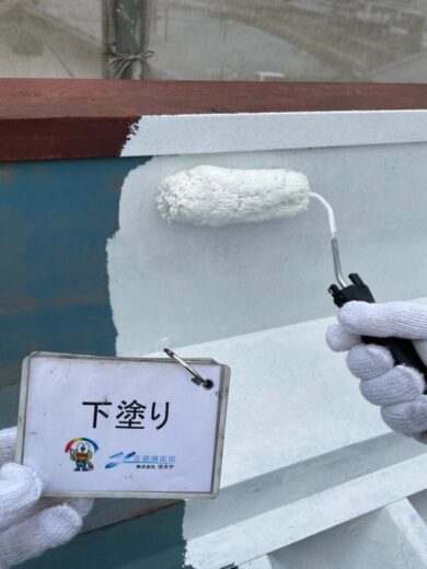 奈良県天理市F株式会社様（オフィス）外壁塗装・屋根塗装工事　 屋根下塗り