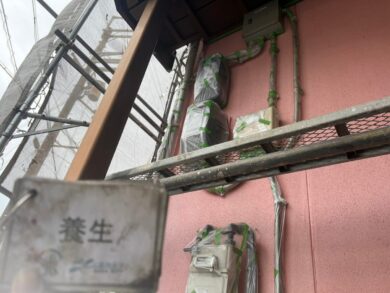 奈良県奈良市W様邸　外壁塗装・屋根塗装・防水工事　 養生