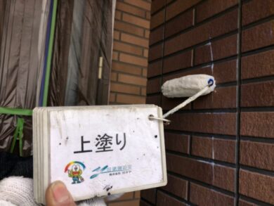 奈良大和高田市H様　外壁塗装工事 外壁塗装上塗り