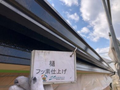 奈良大和高田市H様　外壁塗装工事 樋フッ素仕上げ