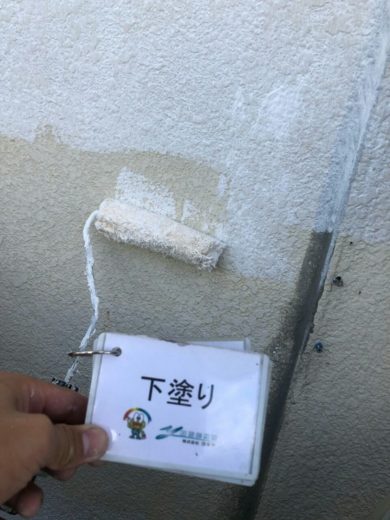 奈良香芝市T様邸 外壁塗装下塗り