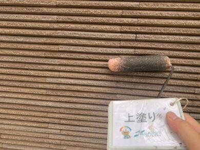 奈良香芝市H様邸　外壁塗装・屋根塗装・防水工事 外壁上塗り