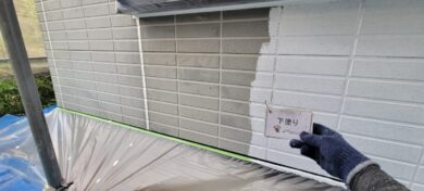 奈良県奈良市S様邸　外壁塗装・屋根塗装工事 外壁下塗り