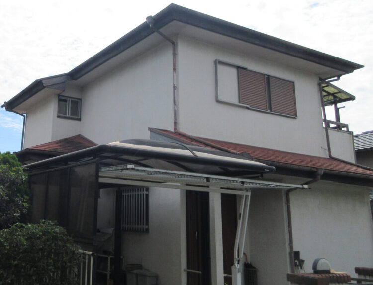 奈良北葛城郡王寺町H様邸　外壁塗装・屋根塗装・防水工事 施工前の写真