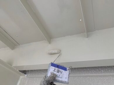 奈良県橿原市T株式会社様（工場）　外壁塗装工事 外壁上塗り