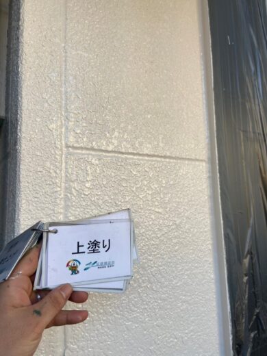 奈良県香芝市T様邸　外壁塗装・屋根塗装・防水工事 外壁上塗り