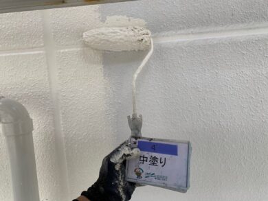 奈良県橿原市T株式会社様（工場）　外壁塗装工事 外壁中塗り
