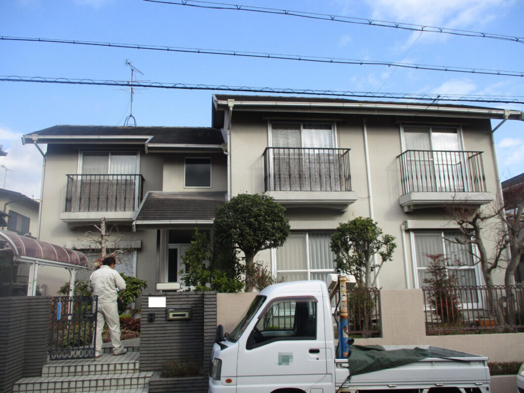 奈良県香芝市Ｍ様邸　外壁塗装・屋根カバー工法工事　 施工前の写真