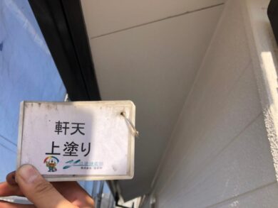 大阪南河内郡太子町S様　外壁塗装・屋根塗装・防水工事 軒天上塗り
