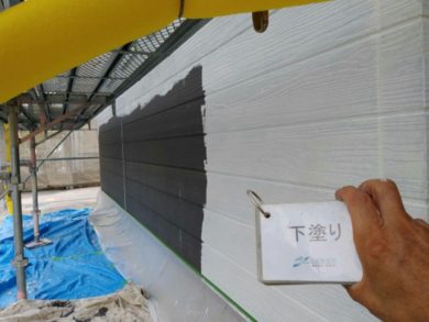 奈良葛城市Y様　外壁塗装・屋根塗装 外壁塗装下塗り