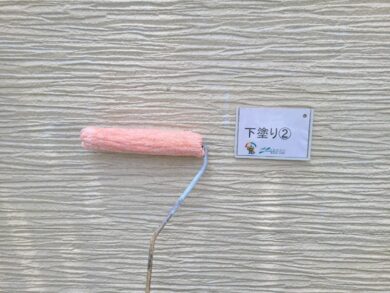 奈良大和高田市N様邸　外壁塗装・屋根塗装・防水工事 外壁下塗り②