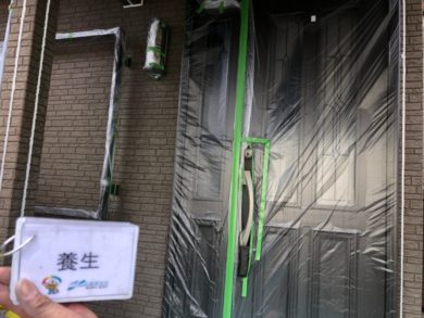奈良県北葛城郡上牧町H様邸　外壁塗装・屋根塗装・防水工事　 養生