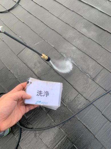 奈良香芝市I様邸　屋根塗装工事 屋根高圧洗浄
